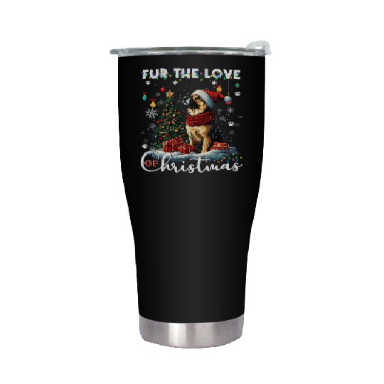 German Shepherd Christmas Tree Decorations Dog Stainless Steel Tumblers