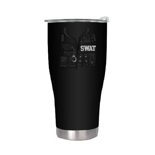SWAT Costume Funny Halloween Costume SWAT Stainless Steel Tumblers