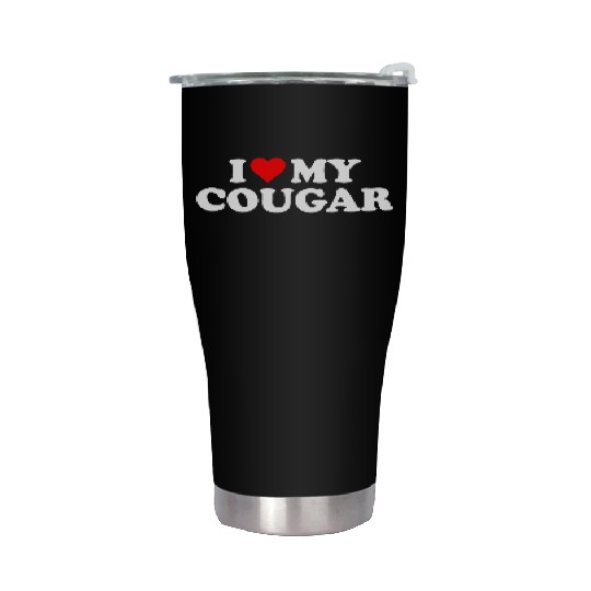 I Love Cougars Cougar Humor Valentine's Day 3BK1 Stainless Steel Tumblers