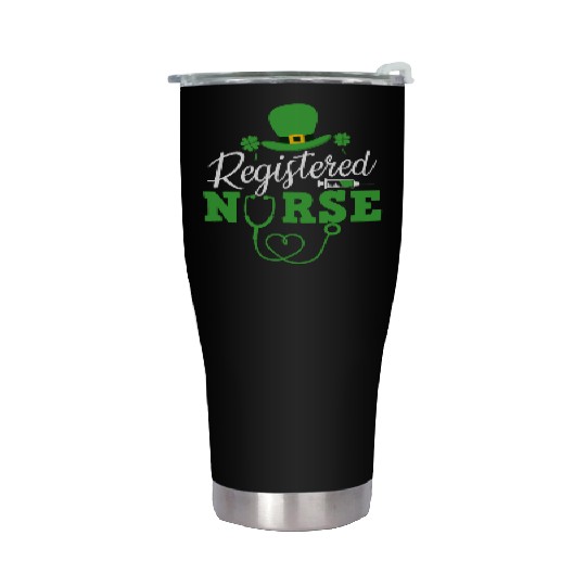 Registered Nurse St Patricks day Shamrock Nursing Stainless Steel Tumblers