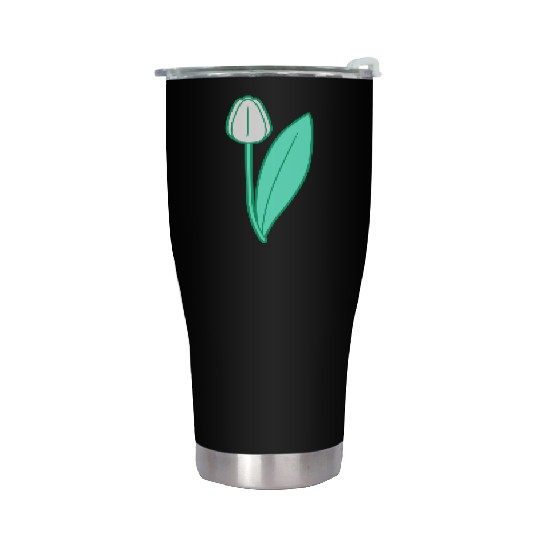 White Tulip Beautiful Flower Pretty Spring Summer Stainless Steel Tumblers