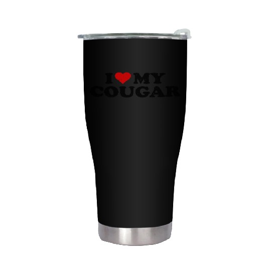 I Love Cougars Cougar Humor Valentine's Day 4WH1 Stainless Steel Tumblers