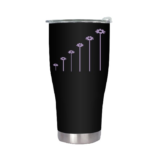 Many Pretty Daisy Flowers Decorative Nature Design Stainless Steel Tumblers