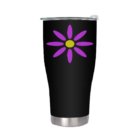 Small Daisy Flower White Decorative Nature Design Stainless Steel Tumblers