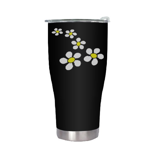 Many Pretty Daisy Flowers Decorative Flower Design Stainless Steel Tumblers