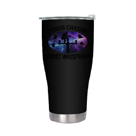 Storm Chasing Ghost Whisperer – Lineman Halloween Stainless Steel Tumblers