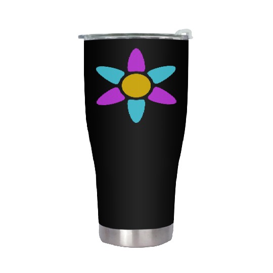 Small Daisy Flower Decorative Yellow Purple Design Stainless Steel Tumblers