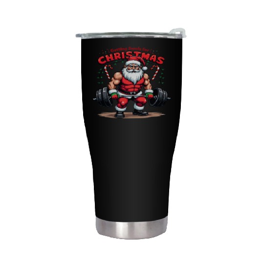 Santa Workout Mode Stainless Steel Tumblers