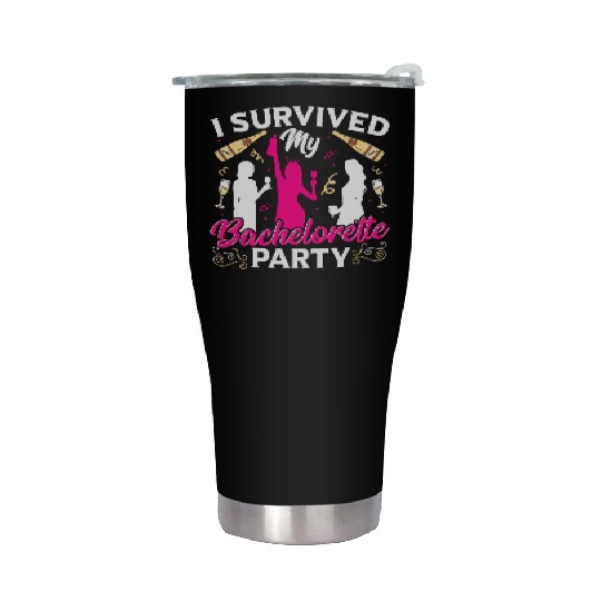 Bridal Party Wedding I Survived My Bachelorette Stainless Steel Tumblers