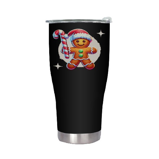 Gingerbread Man Christmas Cheer Stainless Steel Tumblers