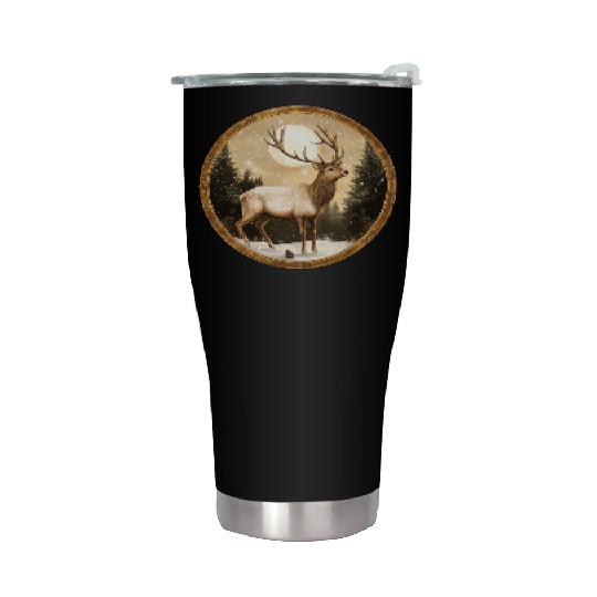 Deer Christmas / Santa Claus deer Stainless Steel Tumblers