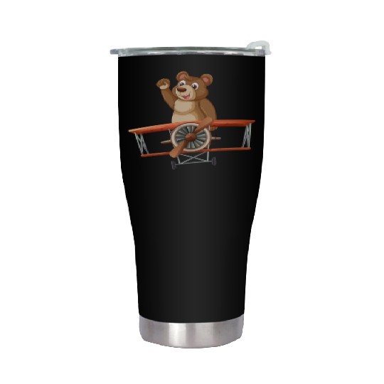 Pooh train encounter Stainless Steel Tumblers