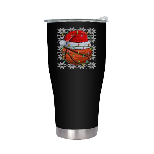 Basketball Christmas Lights Stainless Steel Tumblers