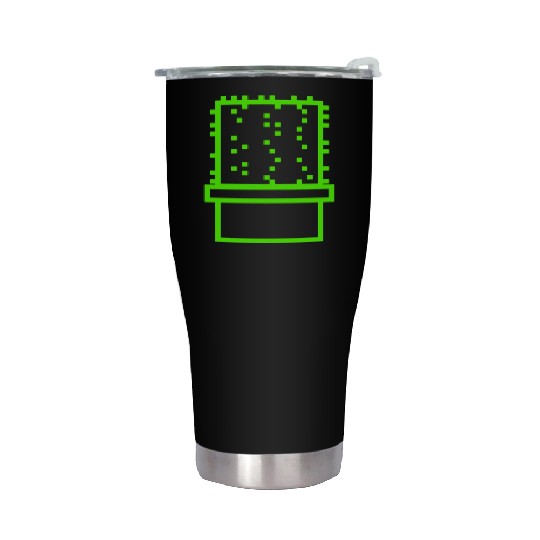 Cactus Cacti Retro Video Game Pixel Flower Pot Stainless Steel Tumblers