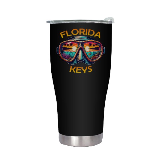 Florida Keys Diving Beach Sunset Stainless Steel Tumblers