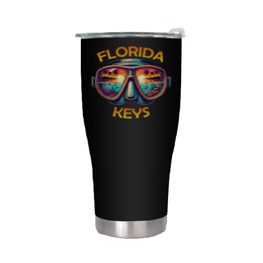 Florida Keys Diving Beach Sunset Stainless Steel Tumblers