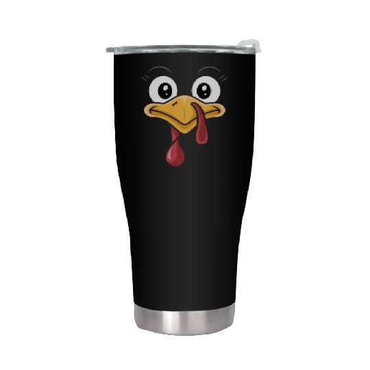 Funny Turkey Face Thanksgiving Humor Stainless Steel Tumblers