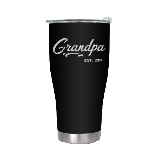 Grandparents Grandpa Established 2019 Grandfather Stainless Steel Tumblers