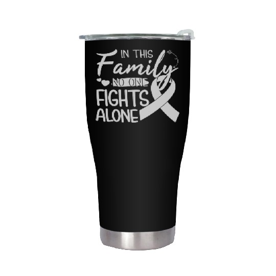 No one fights alone Lung Cancer Awareness Month Stainless Steel Tumblers