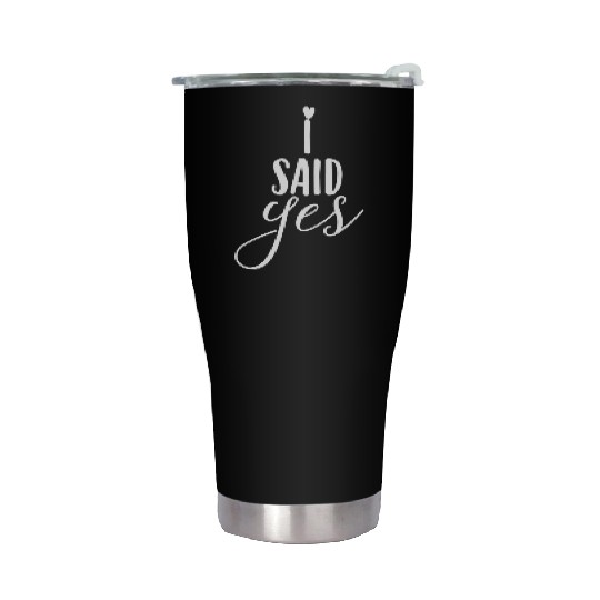 Bride Said Yes Wedding Engagement Bachelorette Stainless Steel Tumblers