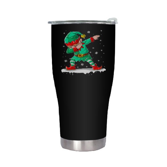 Dabbing Elf Christmas Tree Lights Xmas Family Stainless Steel Tumblers