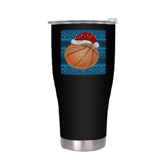 Basketball Christmas Lights Stainless Steel Tumblers