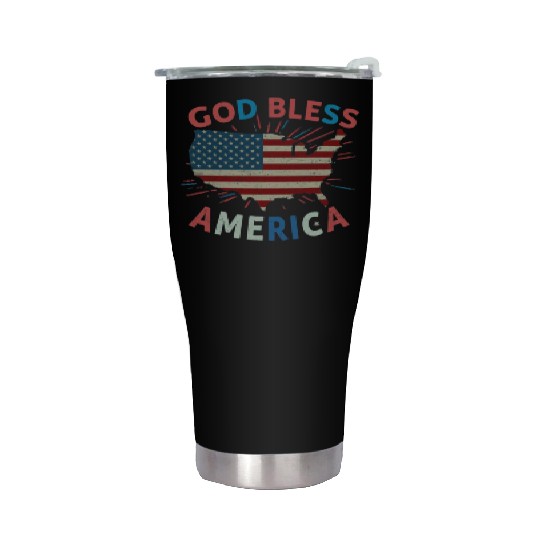 God Bless America Stainless Steel Tumblers Design