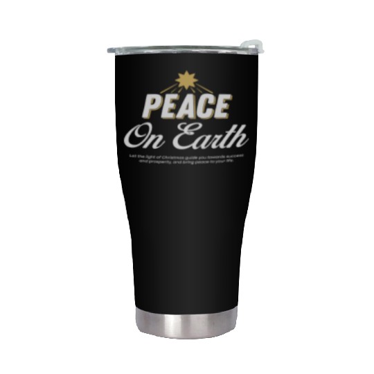 PEACE ON EARTH Design Chirstmas Stainless Steel Tumblers