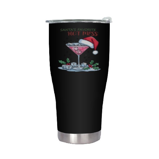 Santa Favorite Hot Mess, Merry Christmas Stainless Steel Tumblers