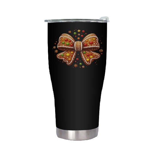 Gingerbread Coquette, Christmas Retro Stainless Steel Tumblers