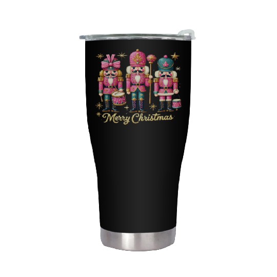 Glitter Nutcracker Friends, Merry Christmas Stainless Steel Tumblers