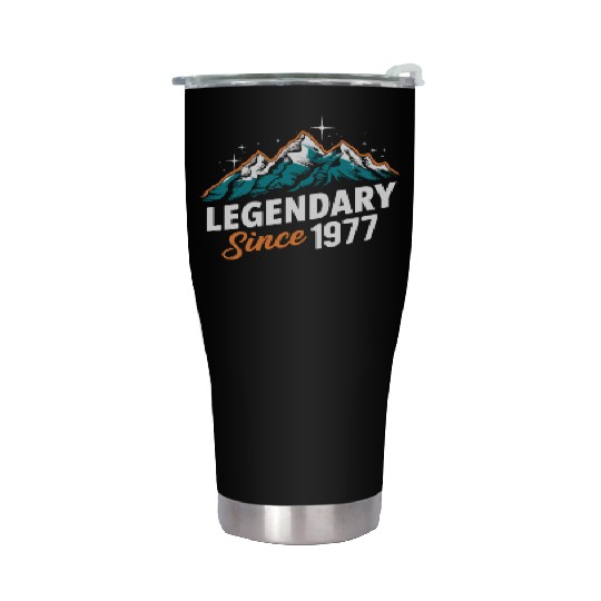 Legendary Since 1977 Hiker Birthday Mountain Stainless Steel Tumblers