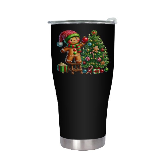 Gingerbread Christmas, Merry Christmas Stainless Steel Tumblers