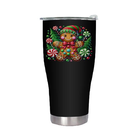Gingerbread Christmas, Merry Christmas Stainless Steel Tumblers