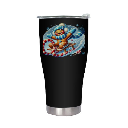 Gingerbread Christmas, Merry Christmas Stainless Steel Tumblers