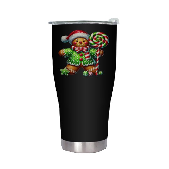 Gingerbread Christmas, Merry Christmas Stainless Steel Tumblers