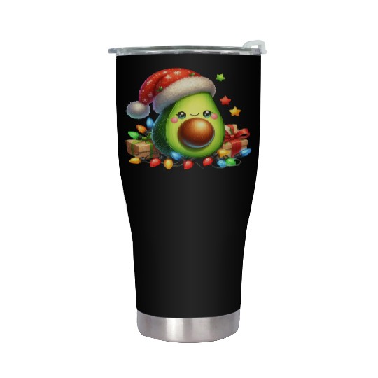 Christmas Avocado, Merry Christmas Stainless Steel Tumblers