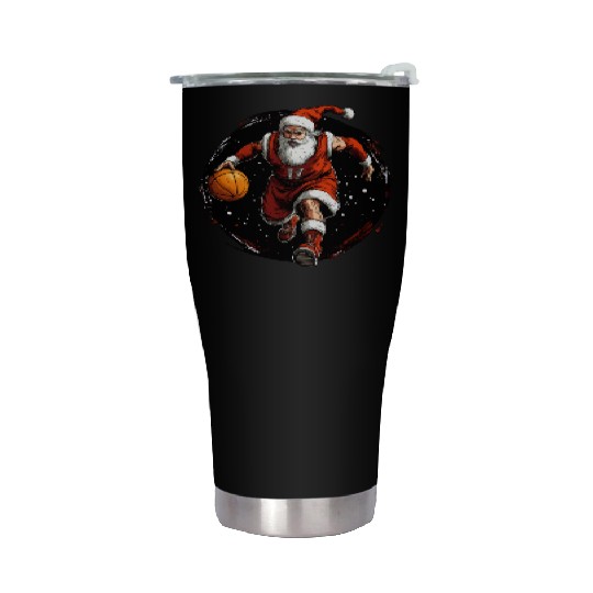 Basketball player Christmas / Santa Claus Basketba Stainless Steel Tumblers