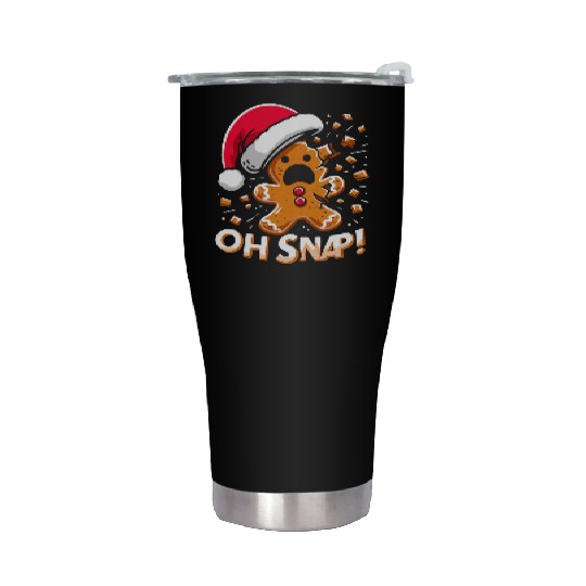 Gingerbread Oh Snap Funny Christmas Stainless Steel Tumblers