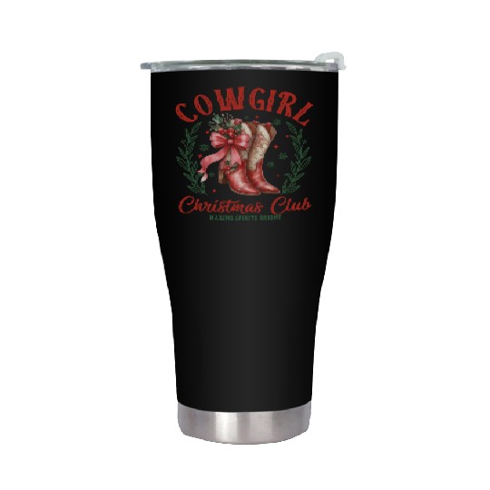 Cowgirl Christmas, Christmas Vintage Stainless Steel Tumblers