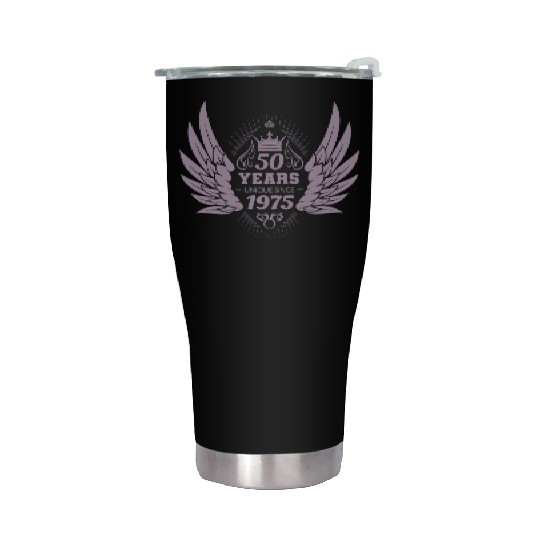 50th Birthday Unique Angel Crown Wings Stainless Steel Tumblers