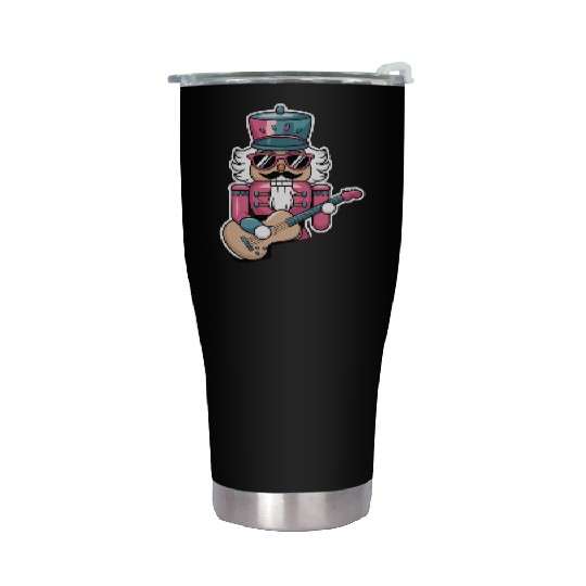 Nutcracker Playing Guitar Stainless Steel Tumblers