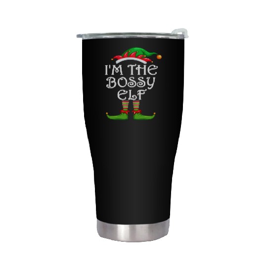 I'm The Bossy Elf Stainless Steel Tumblers Matching Family Christmas