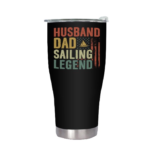 Husband Dad Sailing Legend Birthday Gift Stainless Steel Tumblers