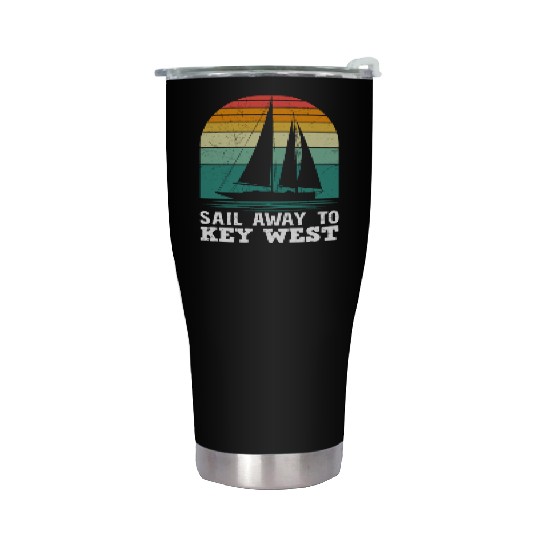 Florida SAIL AWAY TO KEY-WEST Florida Keys Stainless Steel Tumblers