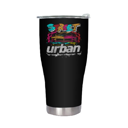 Graffiti Street Art Street Life Striking Stainless Steel Tumblers
