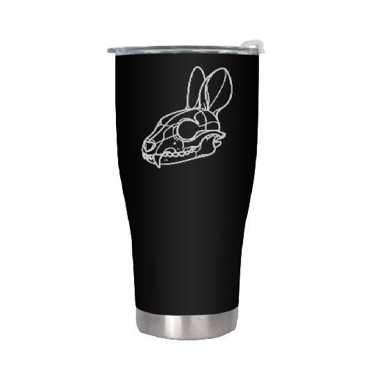 Minimalistic Vector Rabbit Skull Kids Drawing Stainless Steel Tumblers