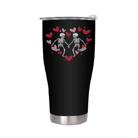 Coquette Valentine Dancing Skeleton Stainless Steel Tumblers