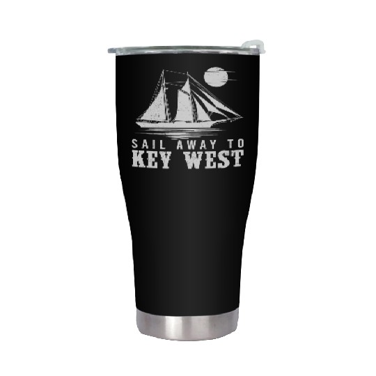 Florida SAIL AWAY TO KEY-WEST Florida Keys Stainless Steel Tumblers