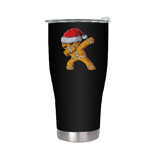 Dabbing Gingerbread Santa Christmas Xmas Cookie Stainless Steel Tumblers